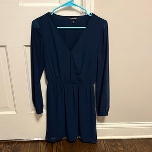 Express Deep Blue Long Sleeve Dress